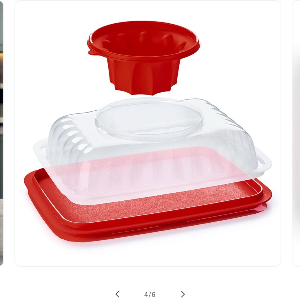 Tupperware Jello Mold Red and Clear Bakeware Set